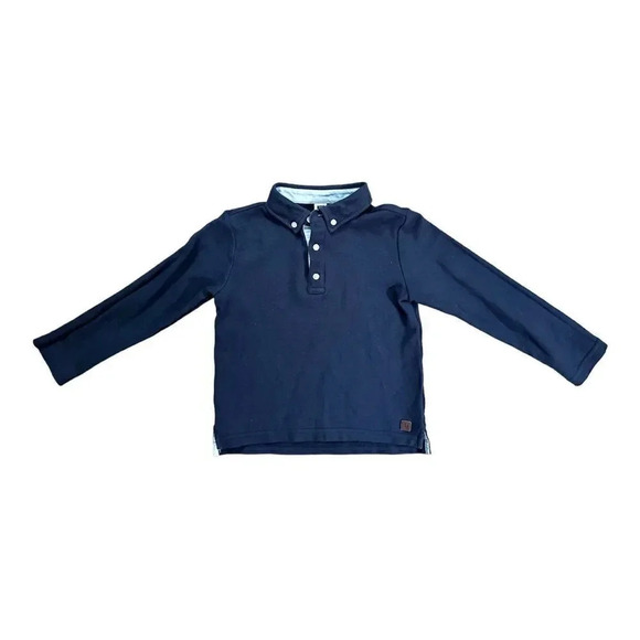 Janie & Jack | Navy Long Sleeve Polo (5) 💙 - Picture 1 of 4